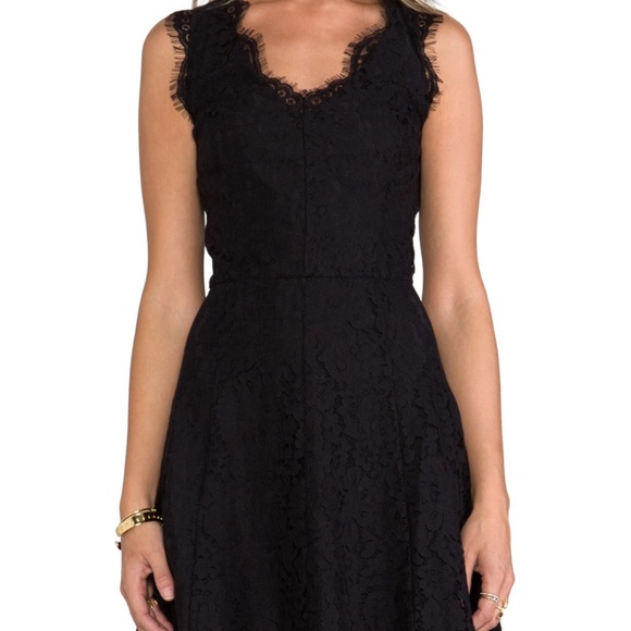 Joie Allover Lace Nikolina B Dress in Caviar - Picture 5 of 6